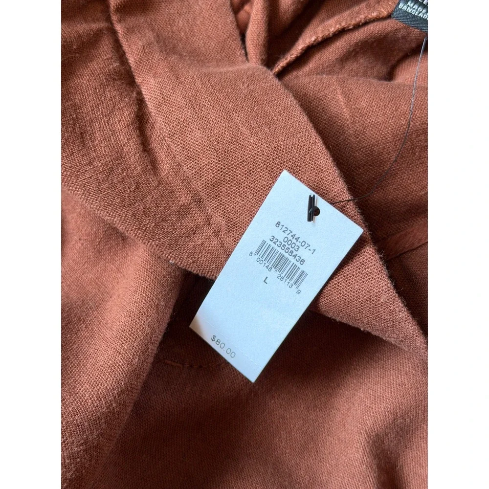 Banana Republic Pants WIDE LEG NEW LINEN BLEND CROPPED PULL ON Brown Large